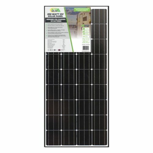 200 Watt, 12V Single Cell Mono Crystalline Solar Panel - KT Cable Accessories