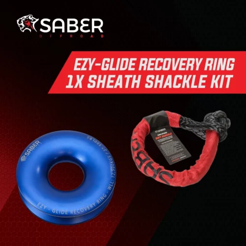 Ezy-Glide 12,500 WLL Recovery Ring, Bag & Sheath Soft Shackle - Saber Offroad