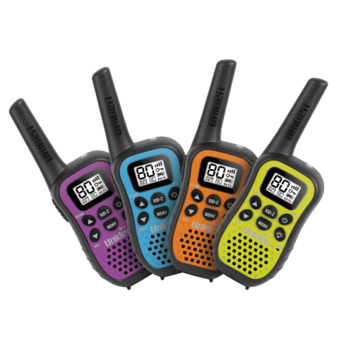 80 Channel UHF CB Handheld Radio (Walkie-Talkie) with Kid Zone – Quad Colour Pack